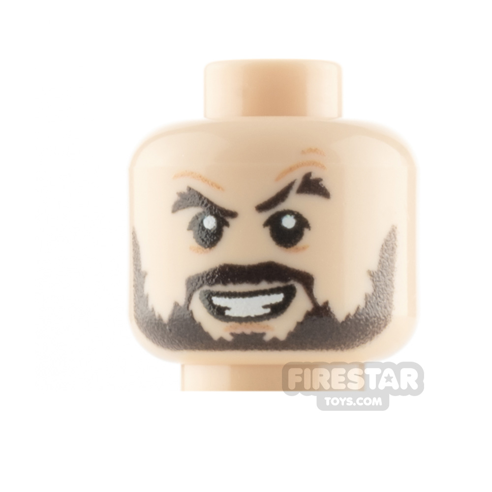 additional image for Custom Minifigure Head Desert Soldier Beard Grin and Serious