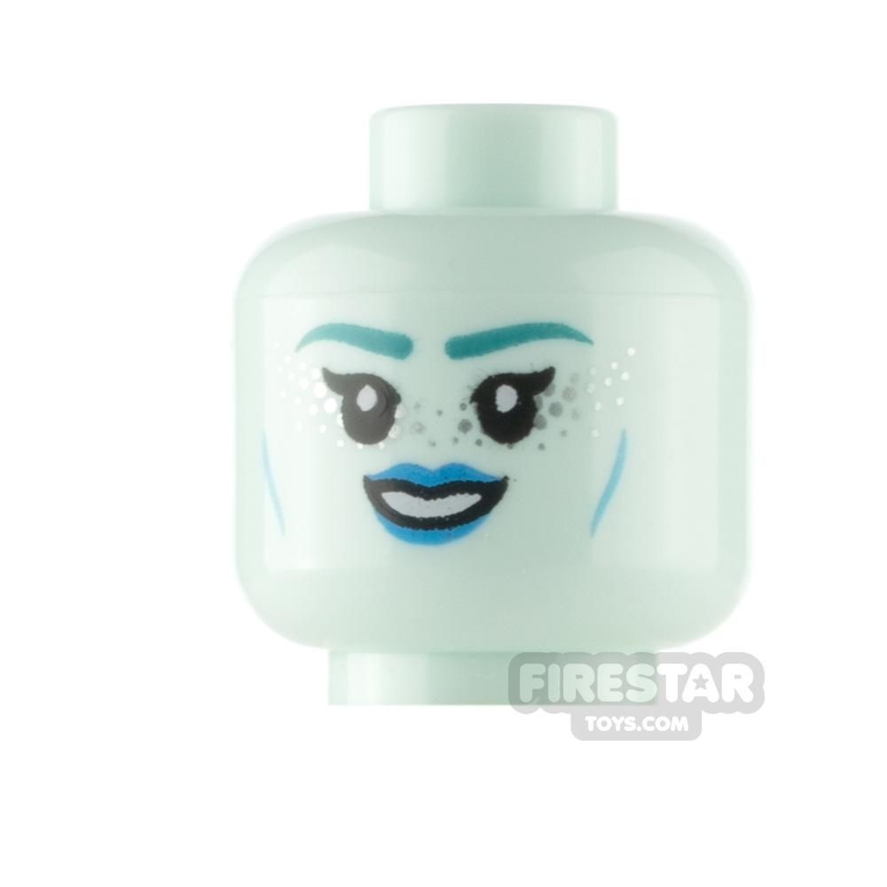 additional image for LEGO Minifigure Head Dark Azure Lips Smile and Scowl