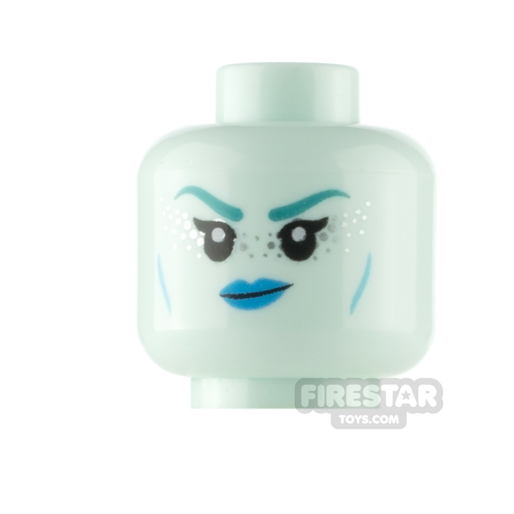 additional image for LEGO Minifigure Head Dark Azure Lips Smile and Scowl