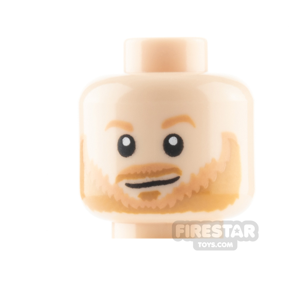 additional image for LEGO Minifigure Head Beard and Moustache Open Mouth Grin / Smirk