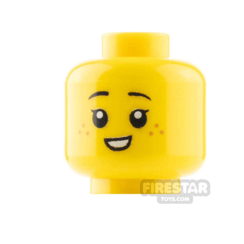 additional image for LEGO Minifigure Heads Freckles Crooked Smile / Open Mouth Smile