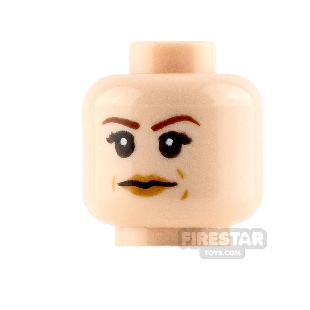 LEGO Mini Figure Heads - Dark Tan Lips - Neutral and Scared