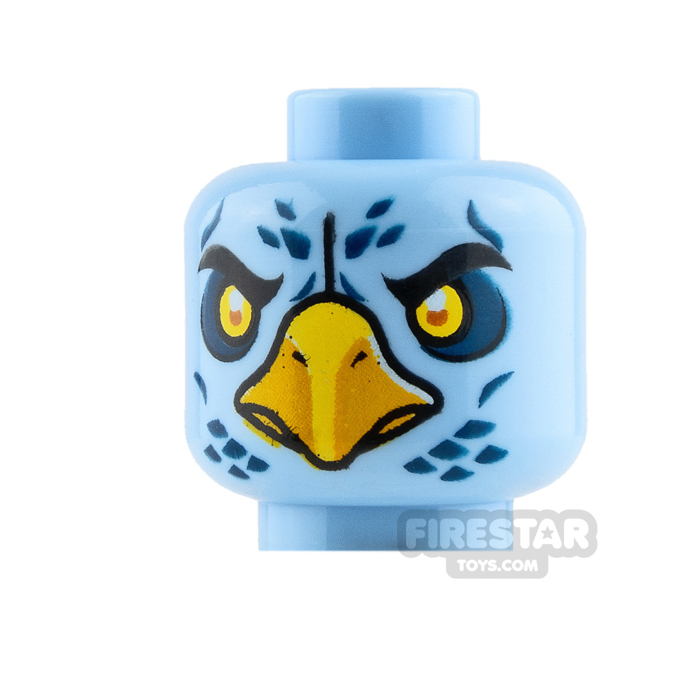 LEGO Mini Figure Heads - Eagle - EglorBRIGHT LIGHT BLUE