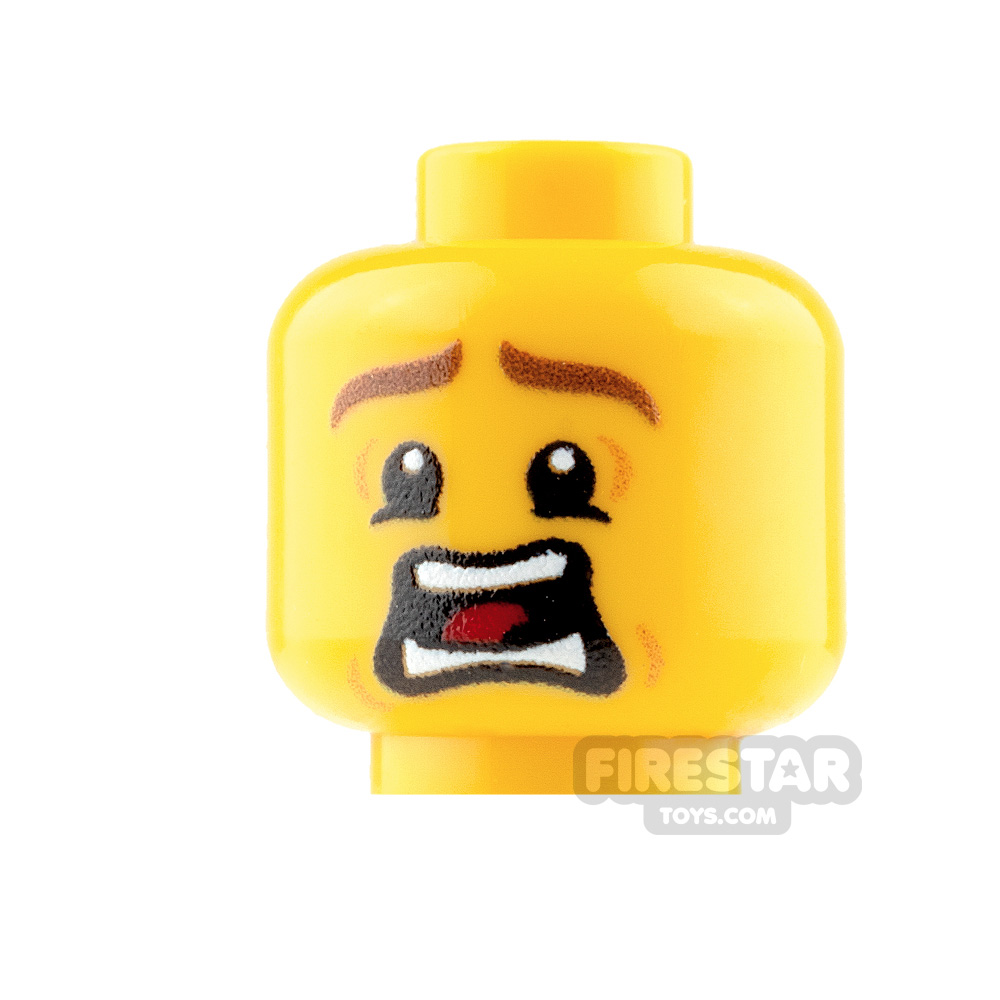 Custom Mini Figure Heads - Terrified - Male - Yellow