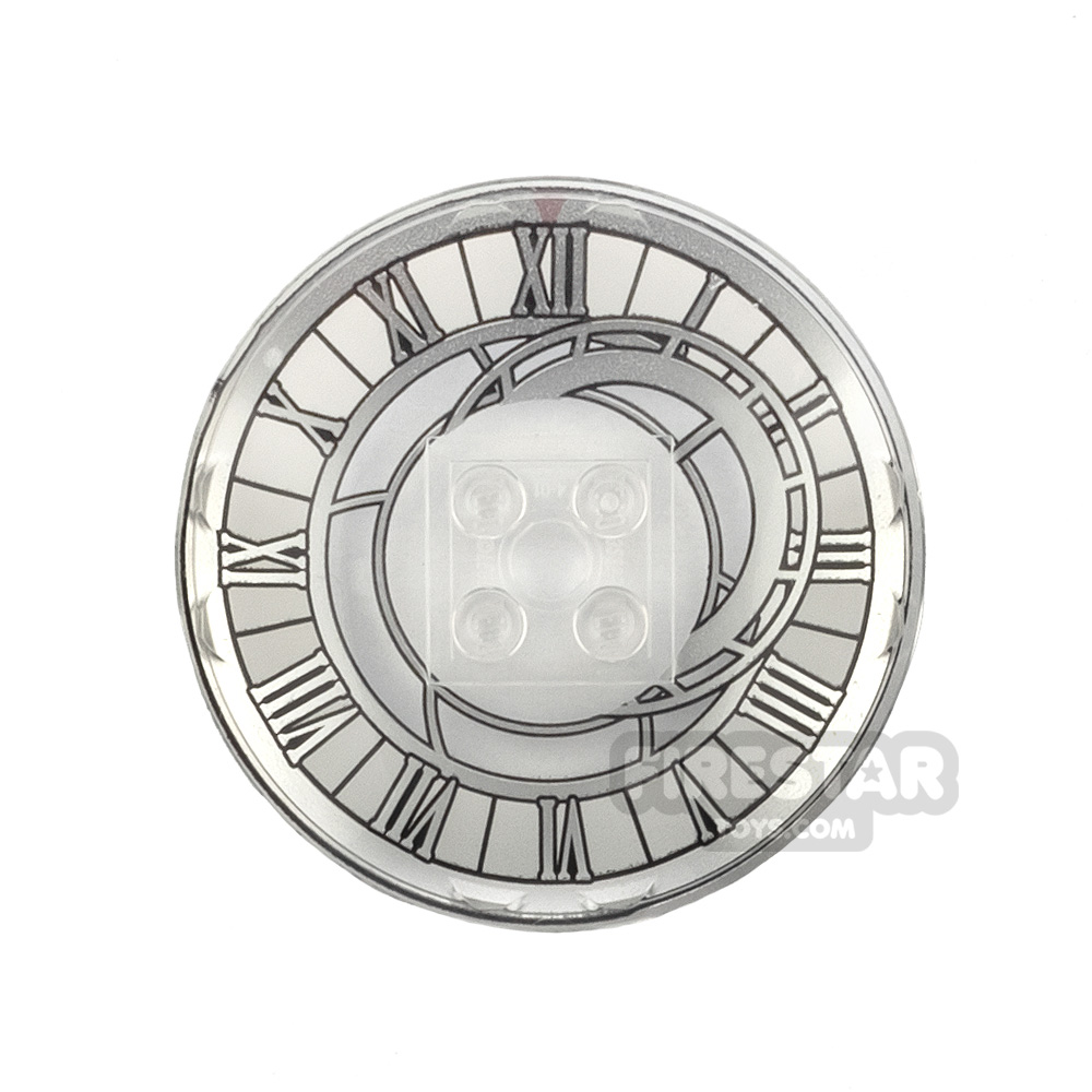 Printed Inverted Dish 6x6 Asymmetrical Clock FaceTRANS CLEAR
