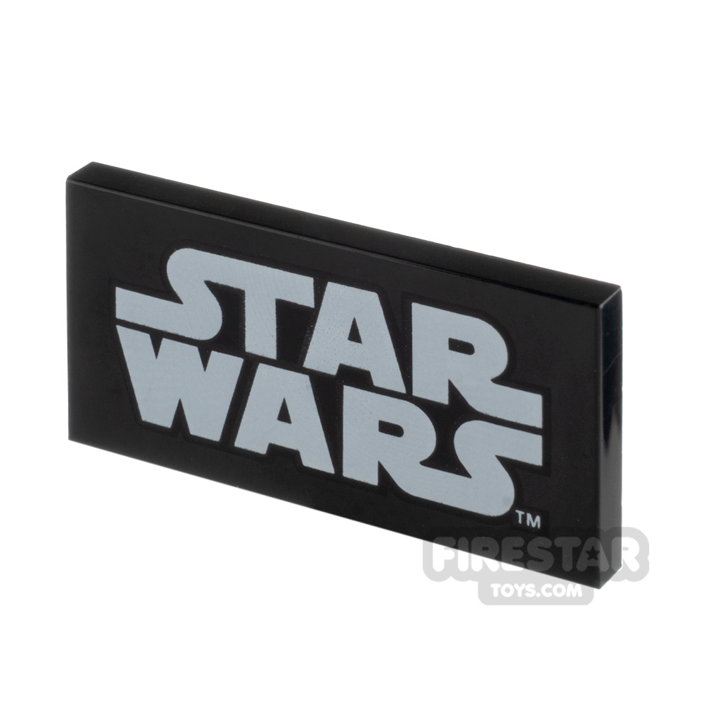 Printed Tile 2x4 Star Wars LogoBLACK