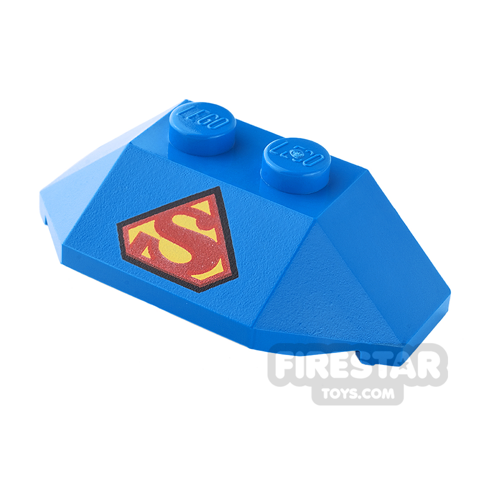 Printed Wedge 2 x 4 - Superman Logo - Blue