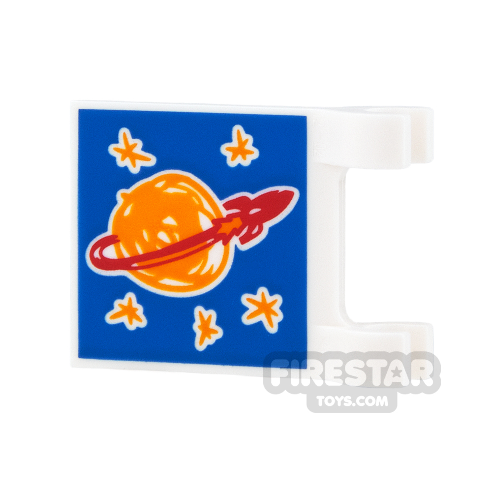 Printed Flag 2x2 - Classic Space LogoWHITE