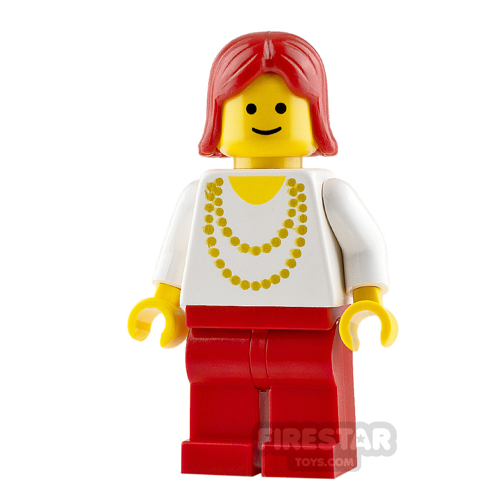 LEGO City Minifigure Gold Necklace and Red Hair