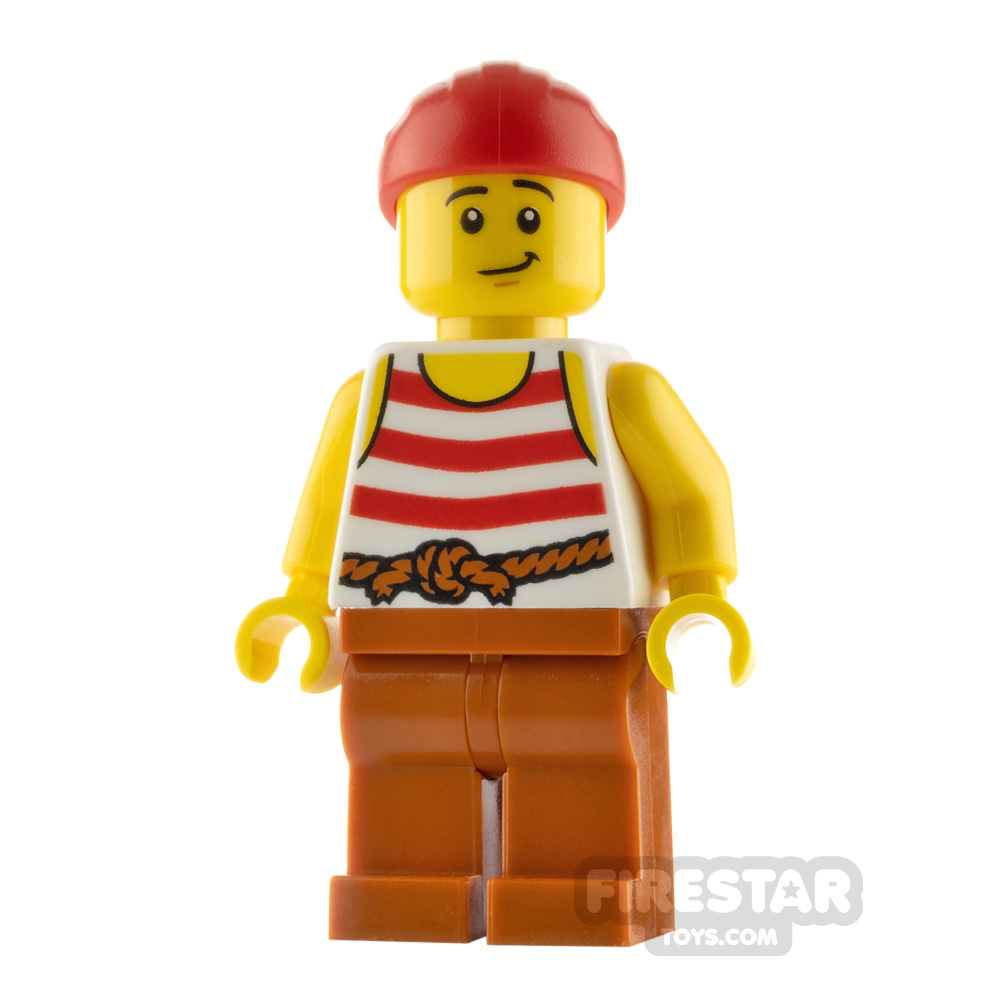 Details about   Lego Minifigure Pirate Red White Stripe Pi045 