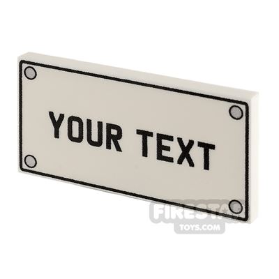 Personalised Car Licence Number Plate - White 2x4 Tile