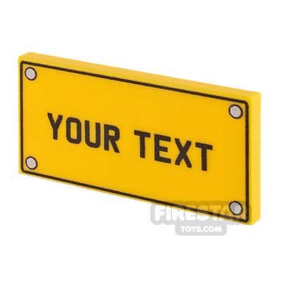 Personalised Car Licence Number Plate - Yellow 2x4 Tile