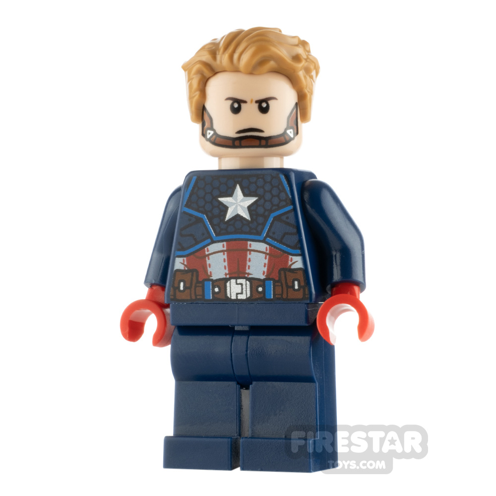 LEGO Super Heroes Minifigure Captain America Red Hands and Hair