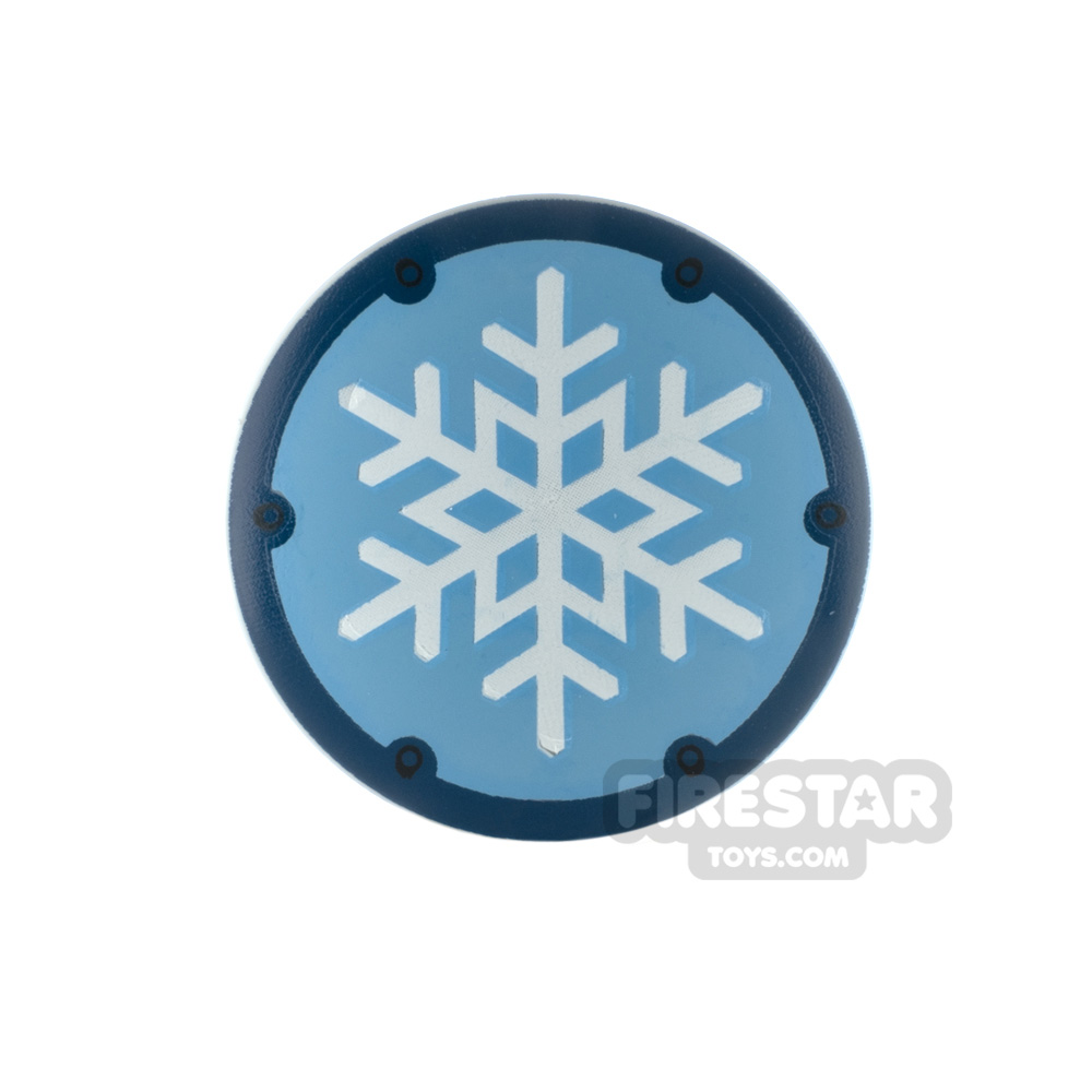 LEGO Round Shield with White SnowflakeLIGHT BLUEISH GRAY