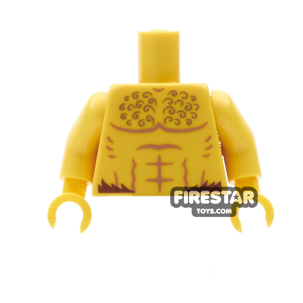 Male Body Builder Boxer Muscle Upper NEW Lego Bare Chest YELLOW MINIFIG TORSO 