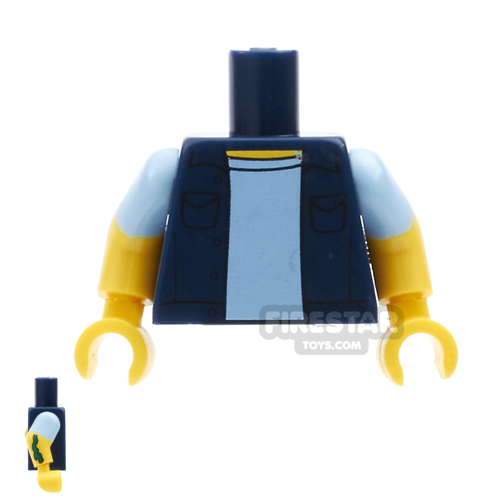 LEGO Mini Figure Torso - The Simpsons - Snake - Tattoo ArmDARK BLUE