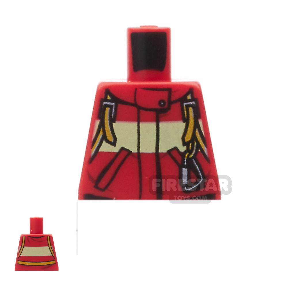LEGO Mini Figure Torso - Fire Jacket - No Arms
