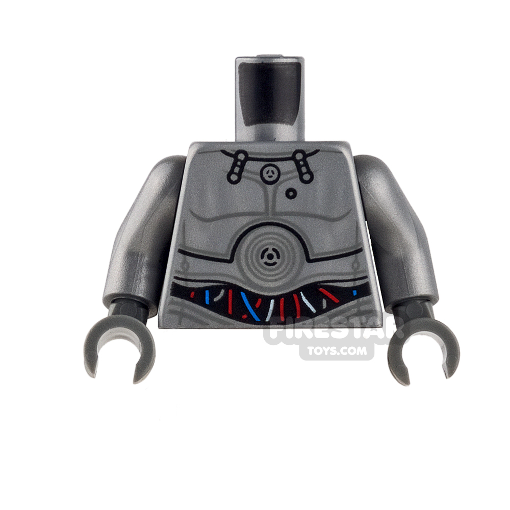 LEGO Mini Figure Torso - Silver Protocol DroidFLAT SILVER