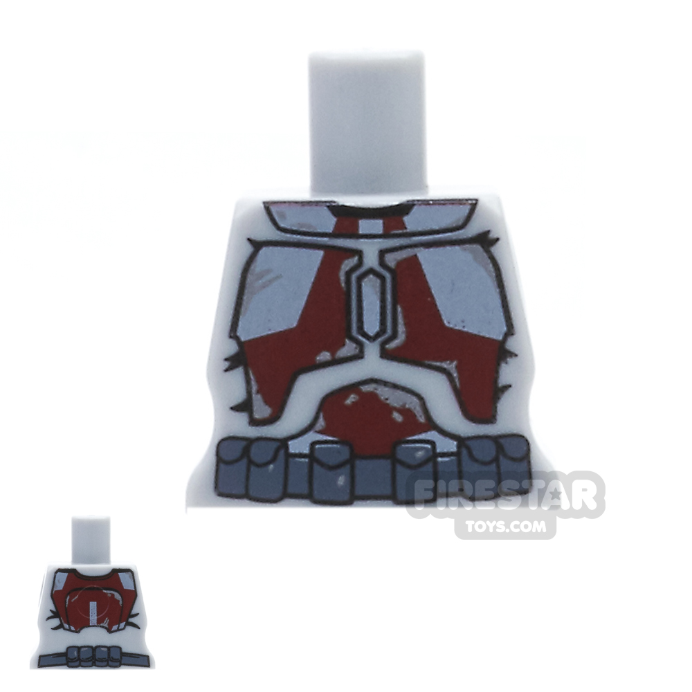 Arealight Mini Figure Torso - Gray with Dark Red STK Suit