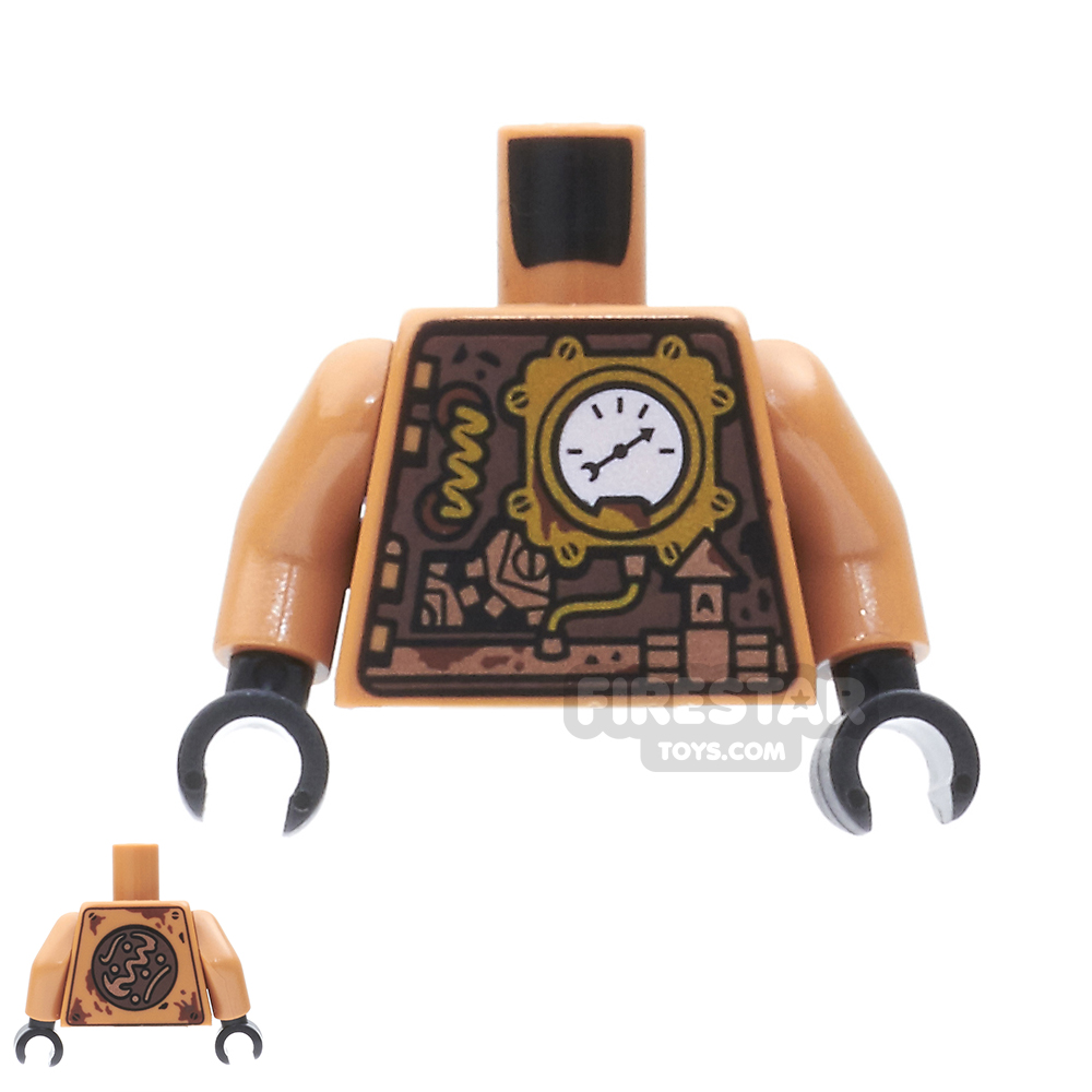 LEGO Mini Figure Torso - Copper Clockwork RobotMEDIUM DARK FLESH