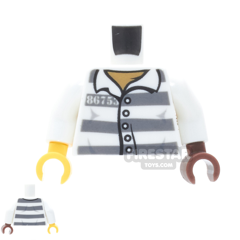 LEGO Mini Figure Torso - Prison Jacket - One Reddish Brown hand