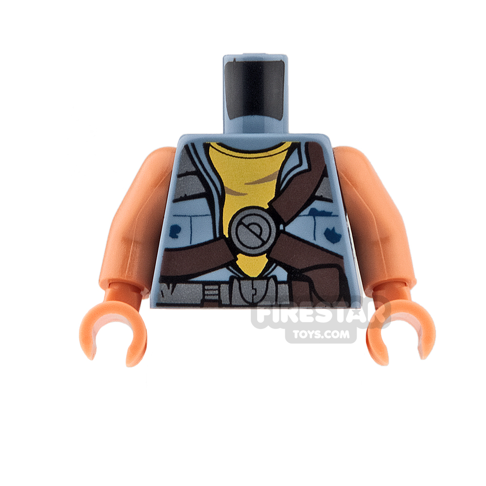 LEGO Mini Figure Torso - Jacket with Yellow Undershirt and Belts
