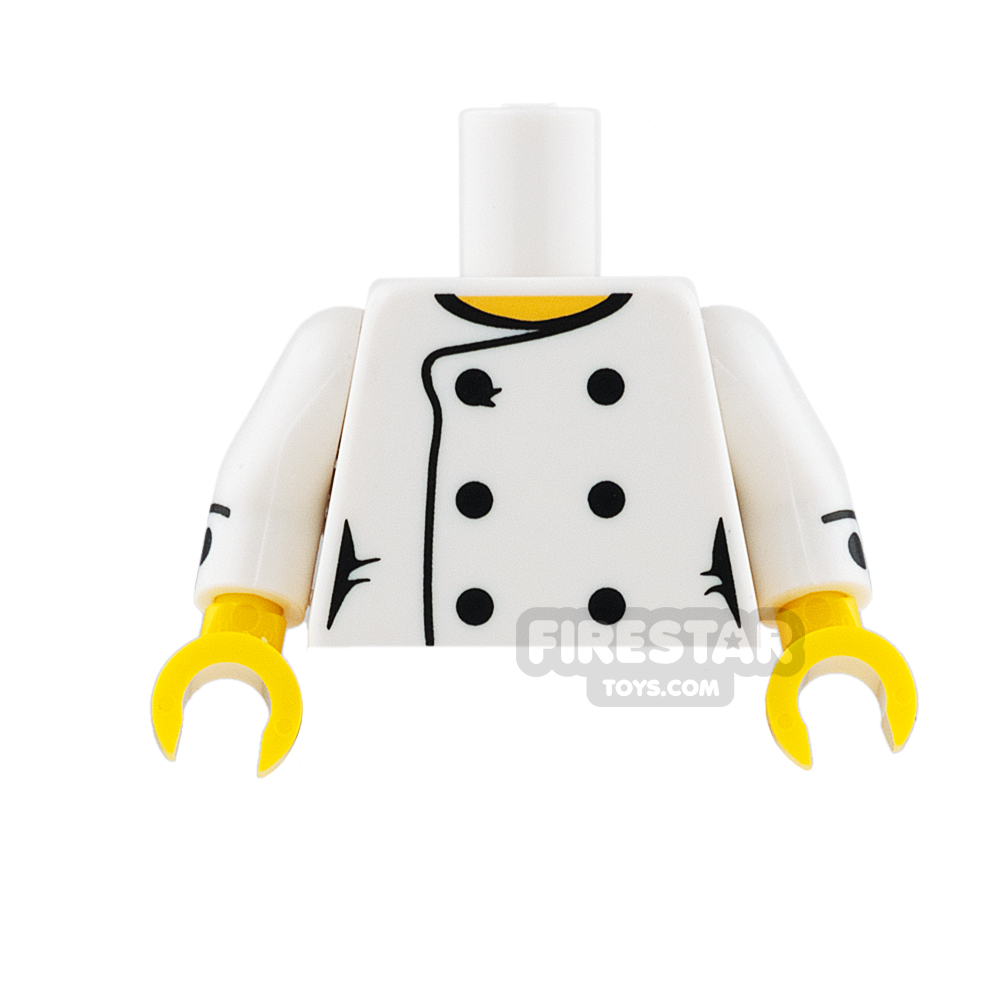LEGO Mini Figure Torso - Female Chef with Black Buttons