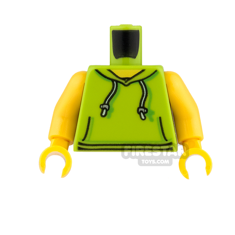 LEGO Mini Figure Torso - Lime Sleeveless Hoodie