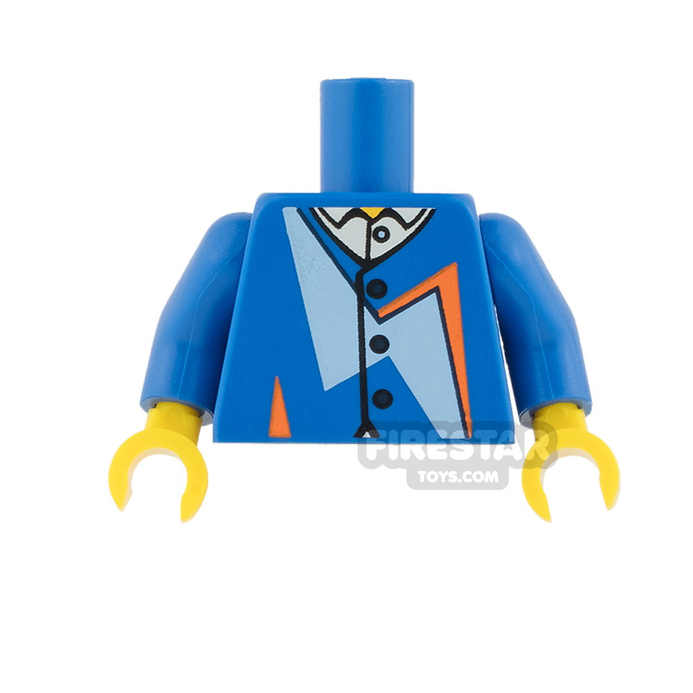 LEGO Mini Figure Torso - Blue Jacket with Buttons