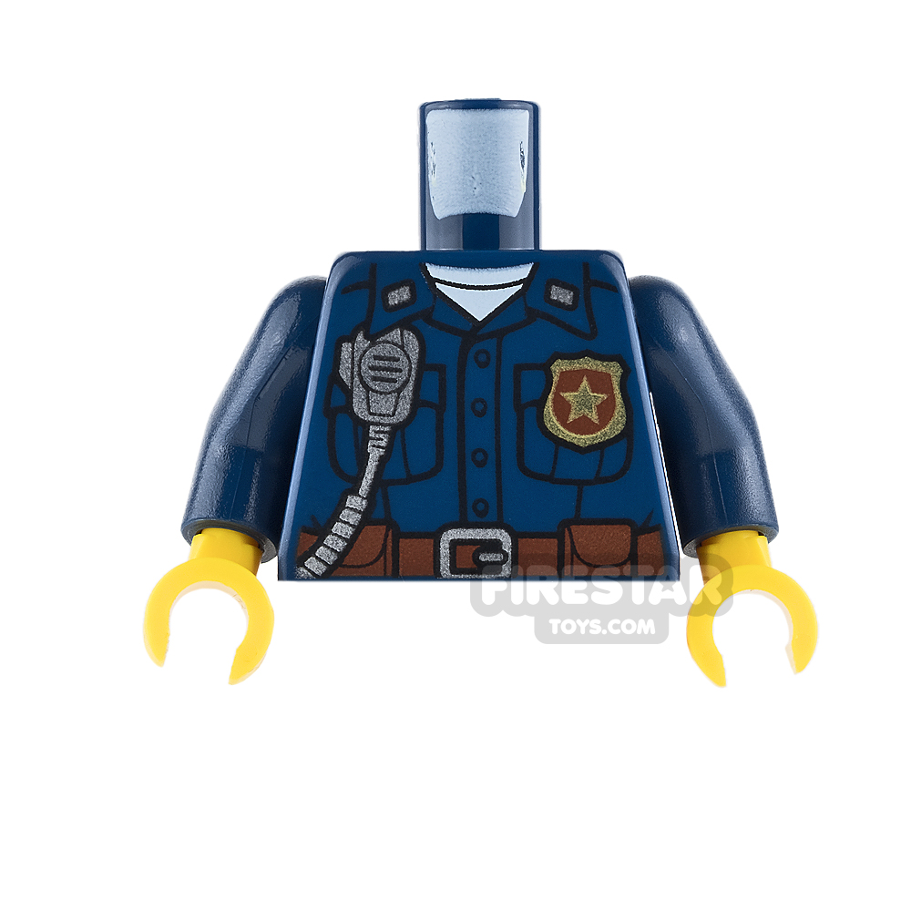 LEGO Mini Figure Torso - Police Shirt with Badge and RadioDARK BLUE