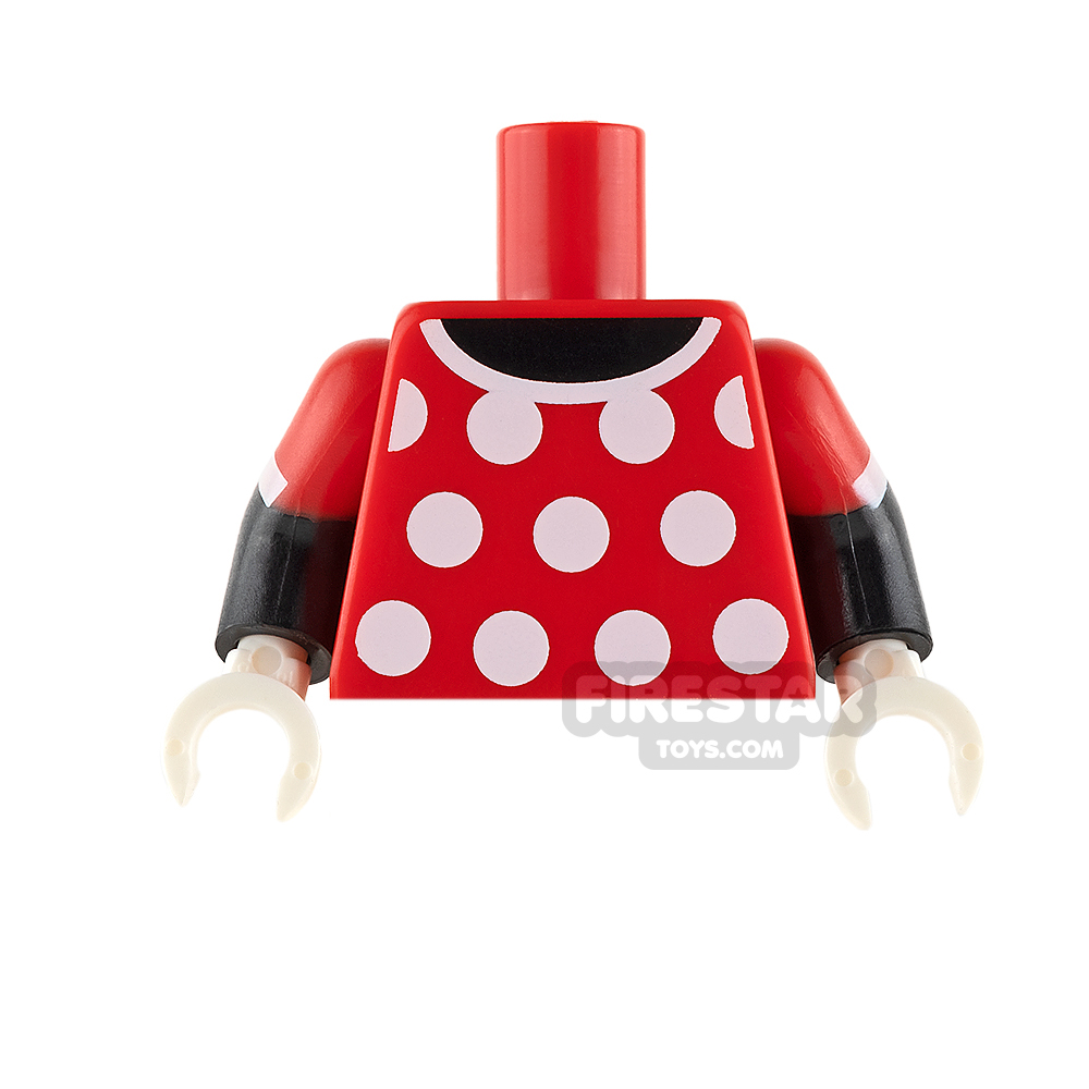 LEGO Mini Figure Torso - Minnie Mouse - Red with Polka DotsRED