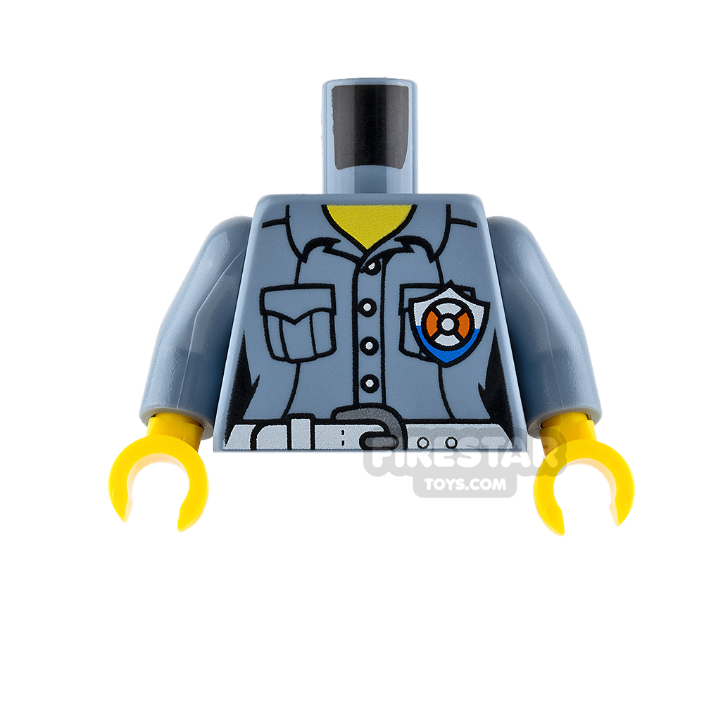 LEGO Mini Figure Torso - Coast Guard Shirt - Sand Blue