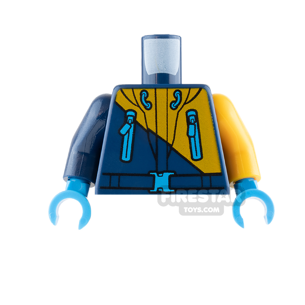 LEGO Mini Figure Torso - Arctic Explorer Jacket - Dark Blue and OrangeDARK BLUE