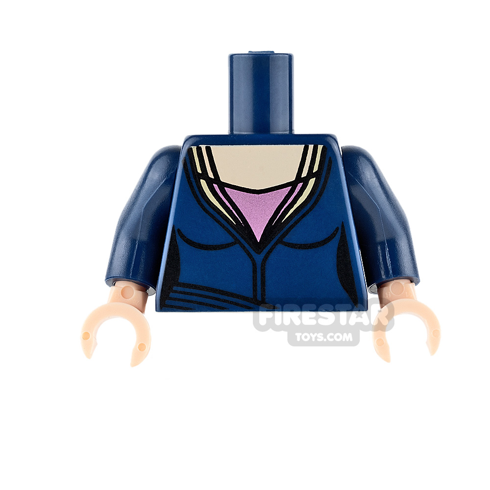 LEGO Mini Figure Torso - Dark Blue Jacket with TopDARK BLUE