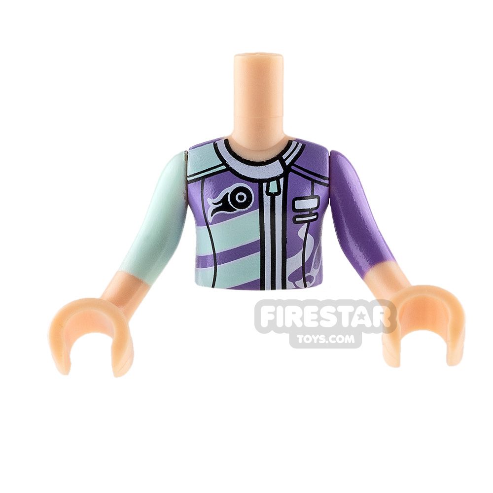 LEGO Friends Mini Figure Torso - Medium Lavender Racing Jacket