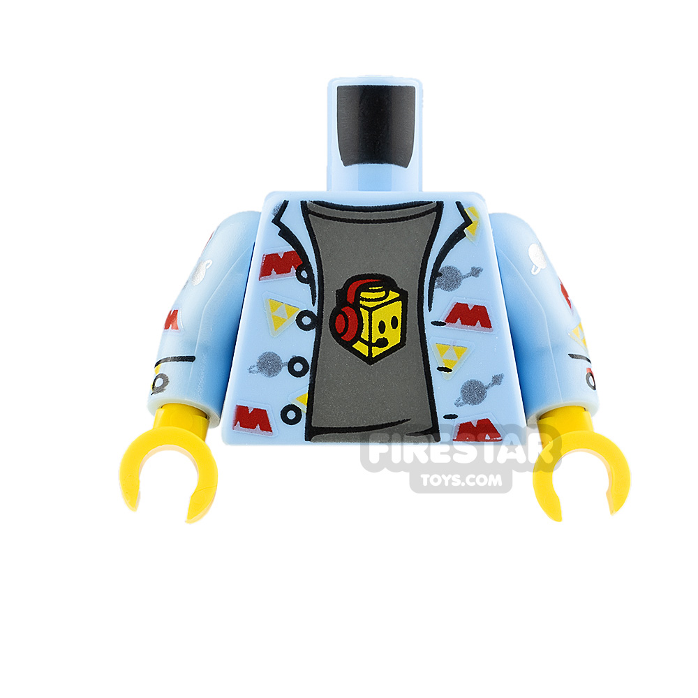 LEGO Minifigure Torso Space Jacket with TshirtBRIGHT LIGHT BLUE