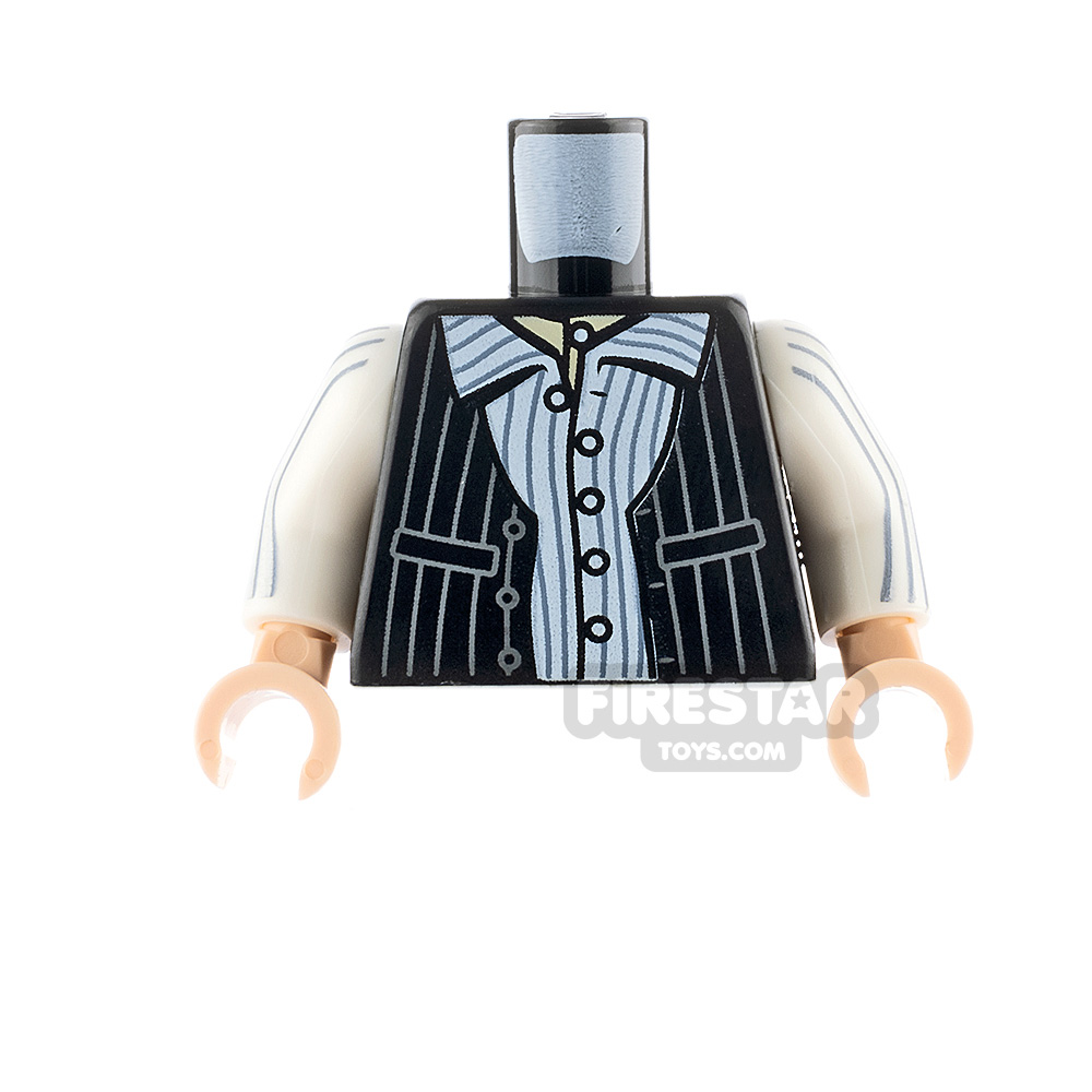 LEGO Minifigure Torso Pinstripe Vest and ShirtBLACK