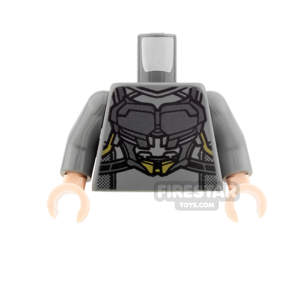 LEGO Mini Figure Torso - Star-Lord - Silver ArmourDARK BLUEISH GRAY