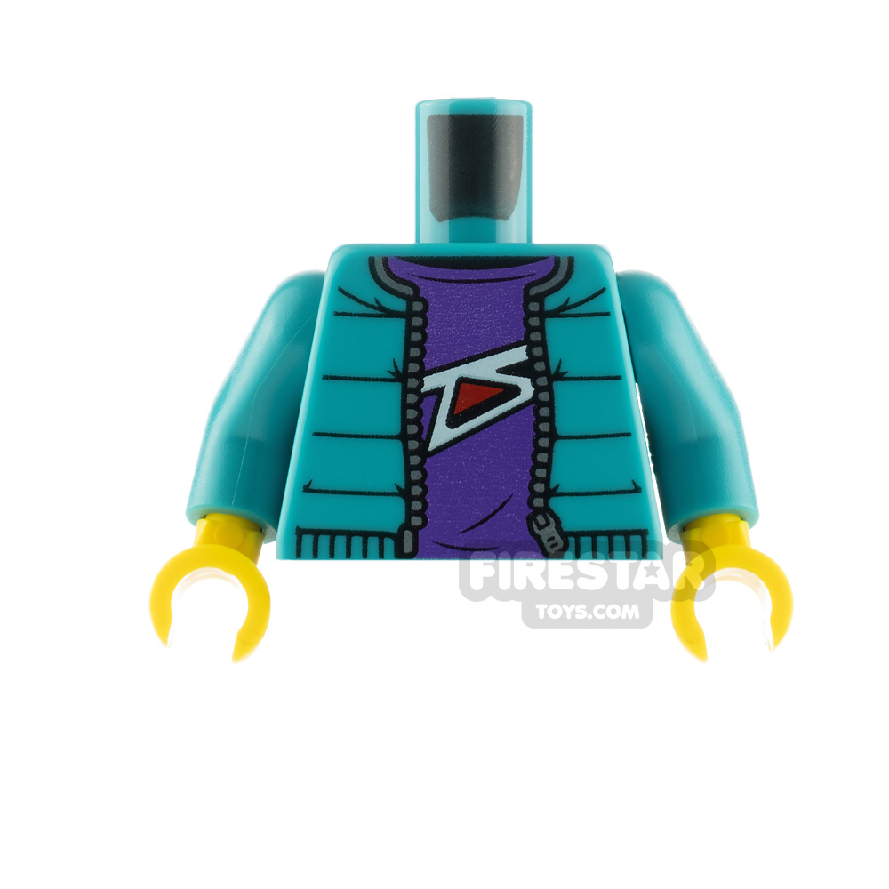 LEGO Minfigure Torso Jacket with ZipperDARK TURQUOISE