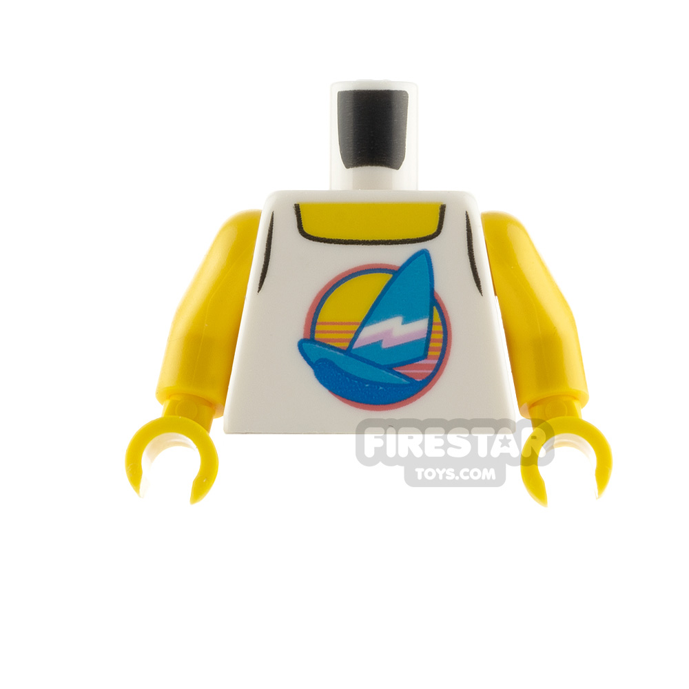 LEGO Minfigure Torso Tank Top with SailboatWHITE