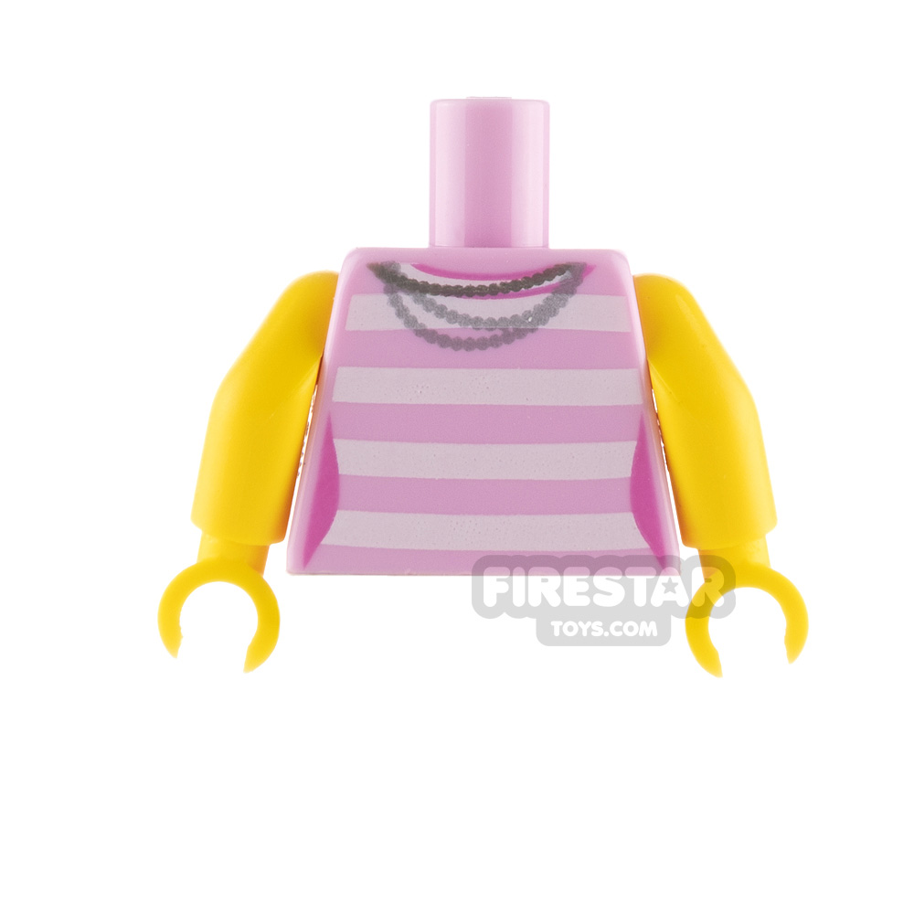 additional image for LEGO Minifigure Torso Striped Top with Heart Necklace