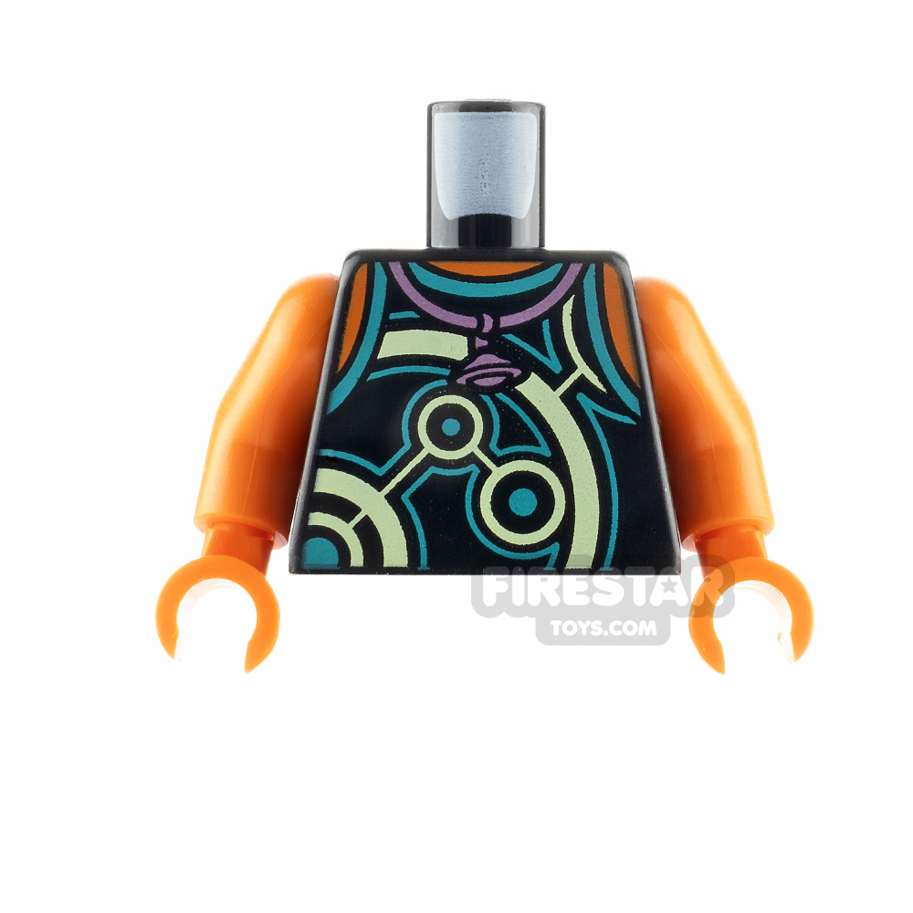 LEGO Minifigure Torso Tank Top with Planet NecklaceLIME