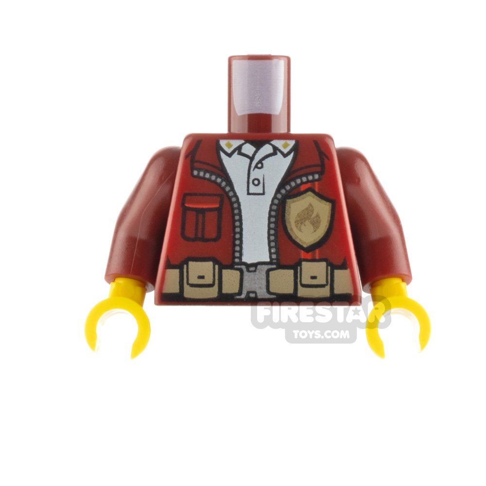 LEGO Minifigure Torso Jacket with Fire Logo BadgeDARK RED
