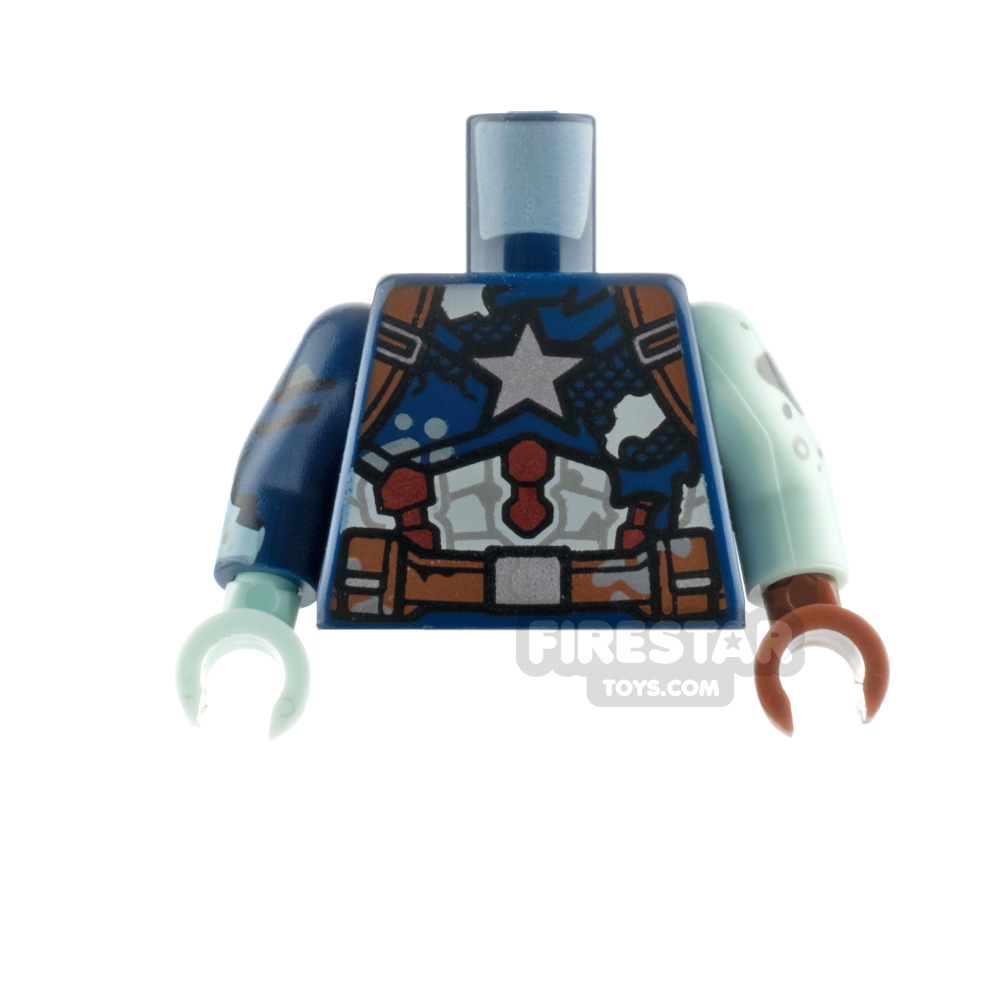 LEGO Minifigure Torso Zombie Captain AmericaDARK BLUE
