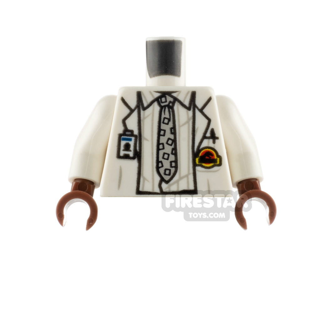 Lego New Tan Minifigure Torso with Jacket and white arms Jurassic Park Piece 