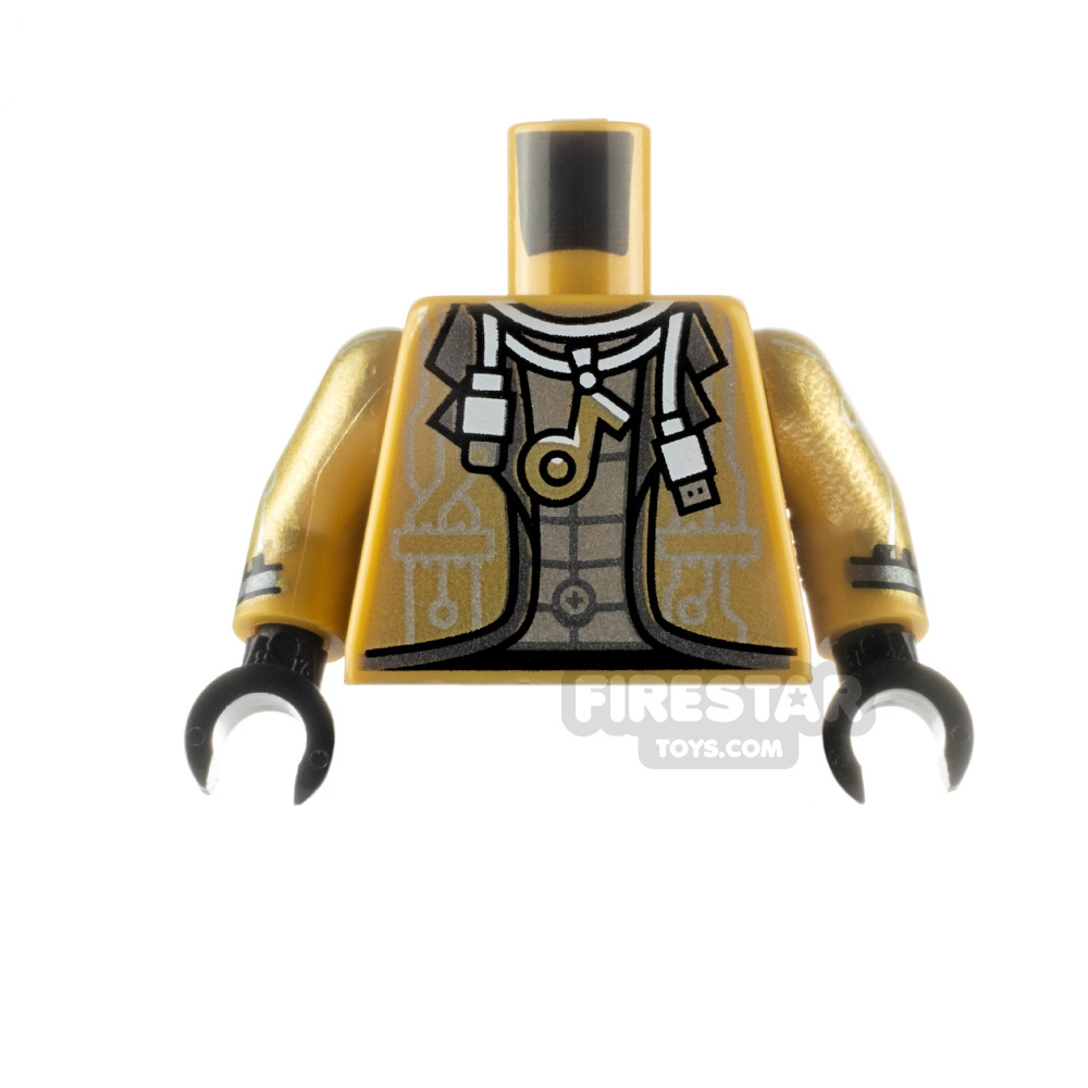 LEGO Minifigure Torso Jacket with CircuitryPEARL GOLD