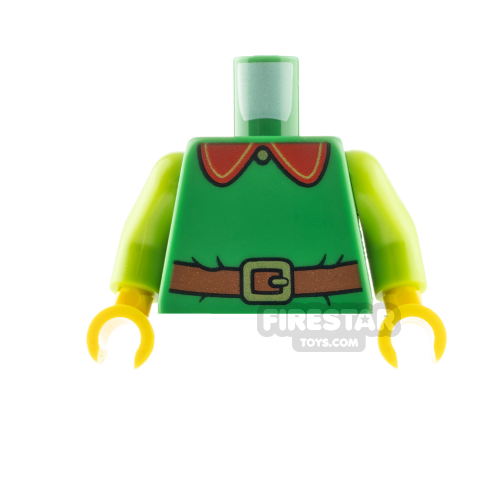 LEGO Minifigure Torso Holiday Elf with BeltGREEN
