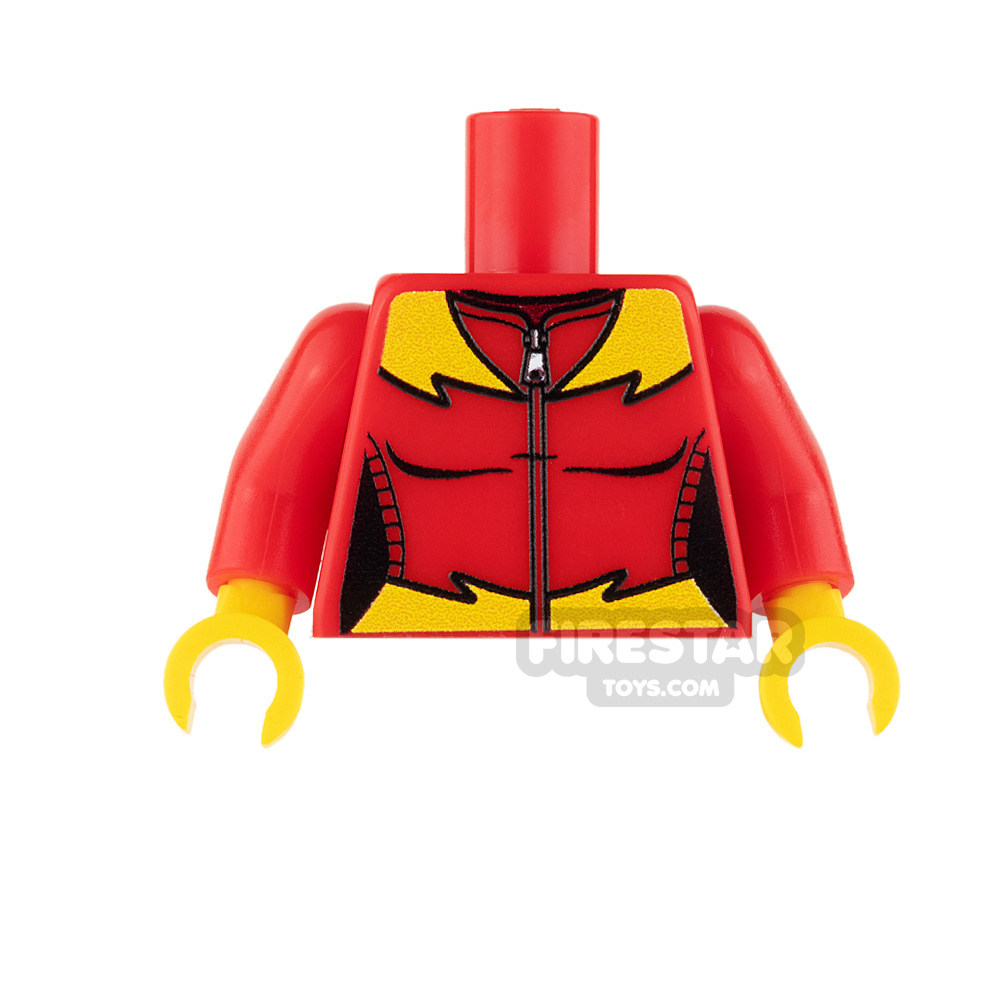 Custom Design Torso - Super Hero - Female - Red with Lightning