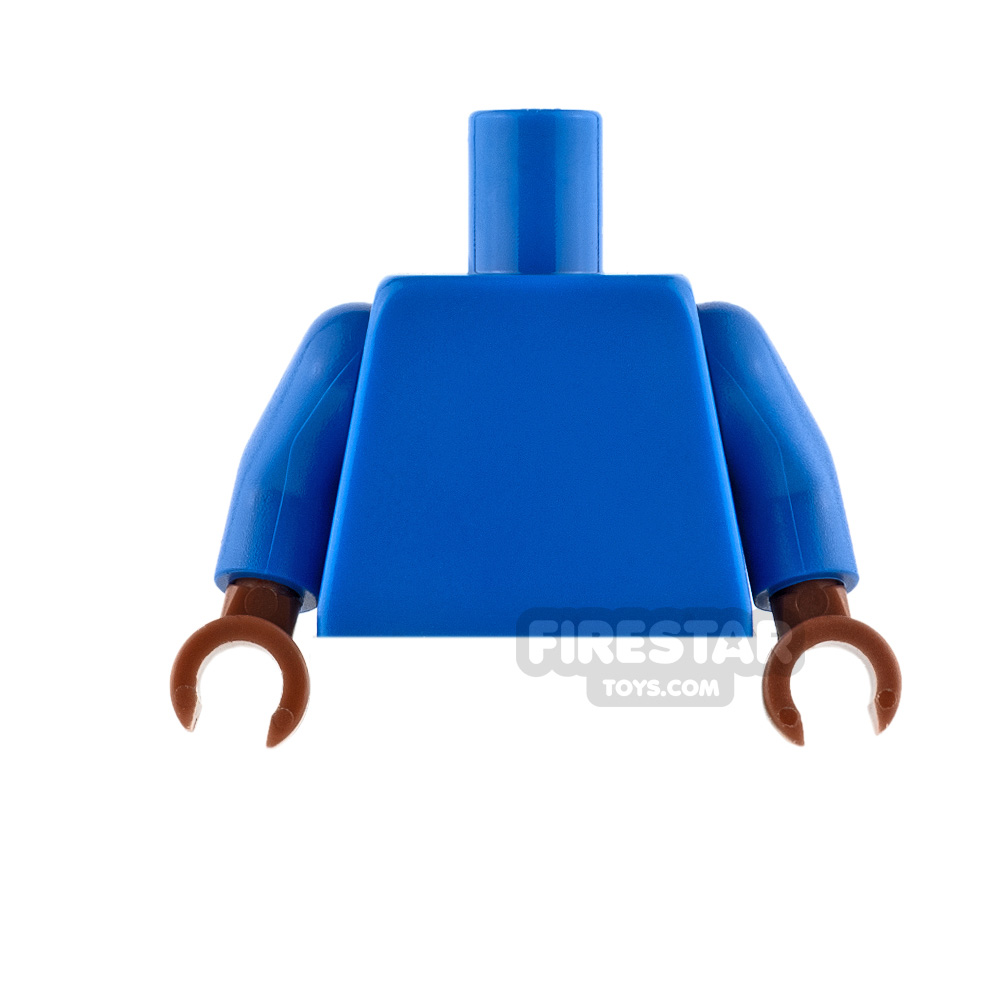 LEGO Mini Figure Torso - Plain Blue - Reddish Brown HandsBLUE
