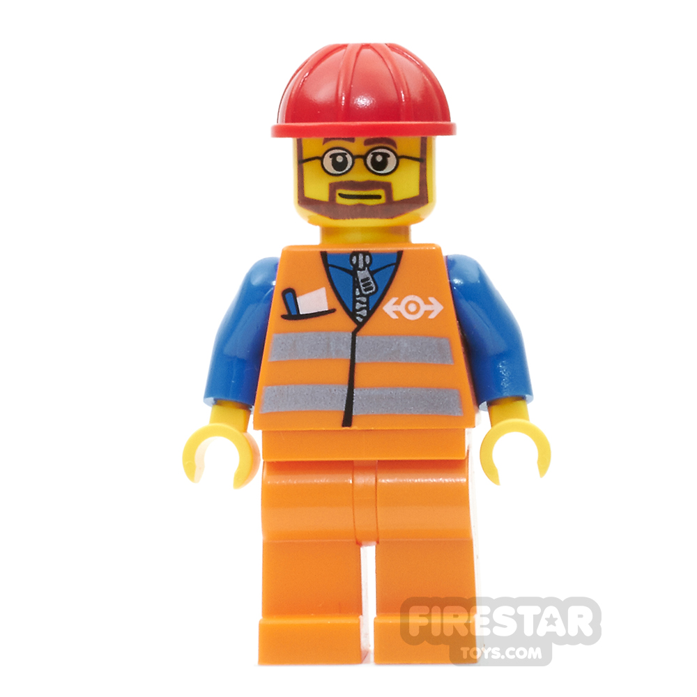 LEGO Figur Minifigur Minifigures Town City Airport Orange Safety Vest cty0704 
